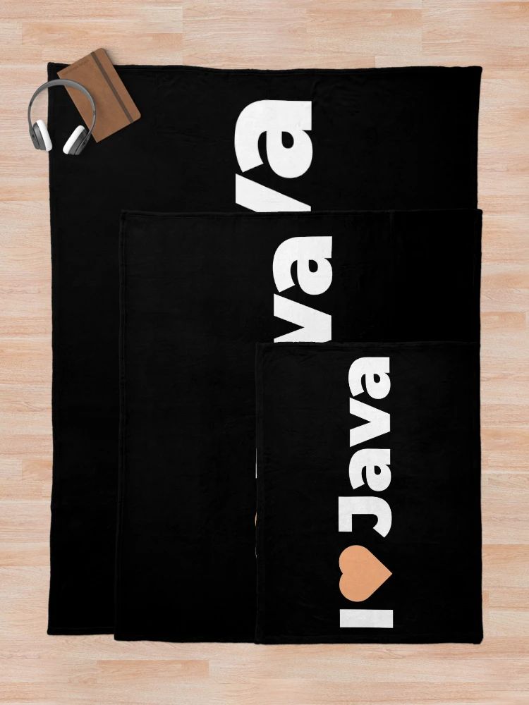 Thumbnail 5 of 6, Throw Blanket, I Love / Heart Java - For Java Programmers / Coders / Developers designed and sold by ItsRainingPxls.