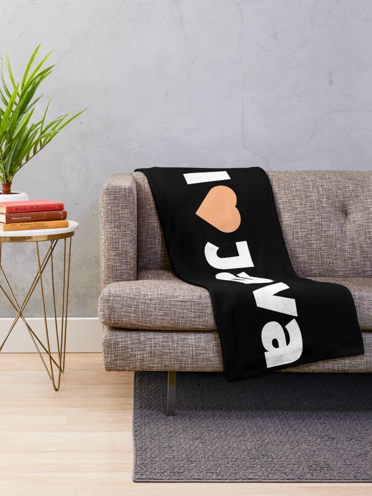 Thumbnail 2 of 6, Throw Blanket, I Love / Heart Java - For Java Programmers / Coders / Developers designed and sold by ItsRainingPxls.