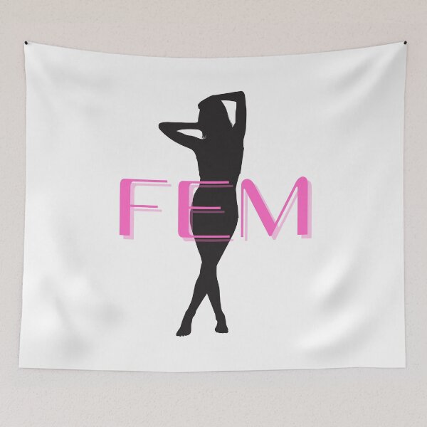 Item preview, Fem Silhouette Sissy girl pink and dark grey designed and sold by SISSY4SISSIES.