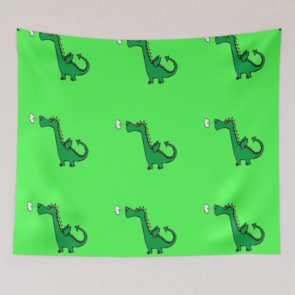 Item preview, Air breathing green dragon green pattern designed and sold by tetibright.