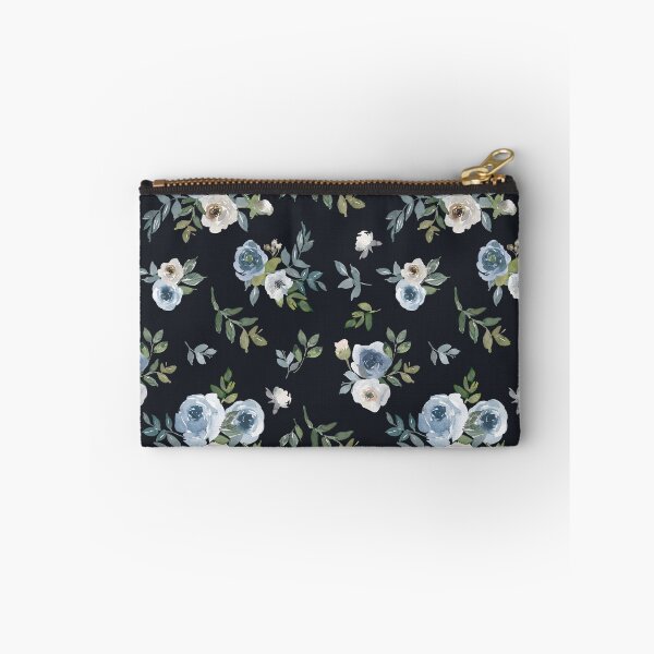 Item preview, Watercolor Dusty Blue And White Rose Floral Pattern designed and sold by DAWatercolors.