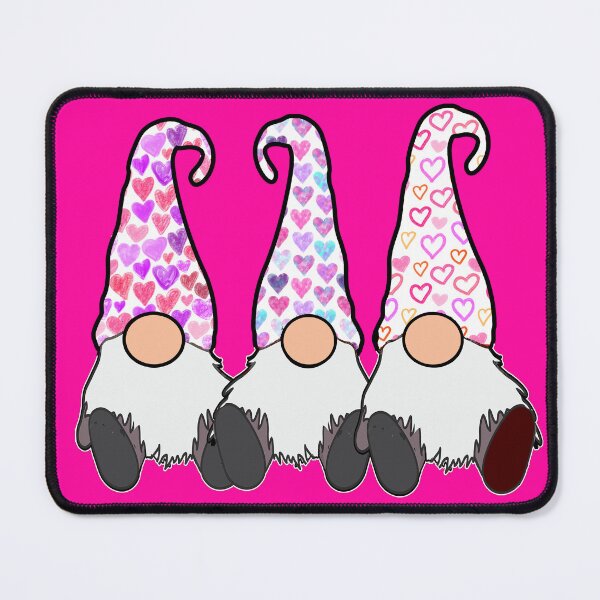 Item preview, Valentines Pink Gnomes Red Pink Hats Hearts, Swedish Tomte Cute Elves designed and sold by funnytshirtemp.