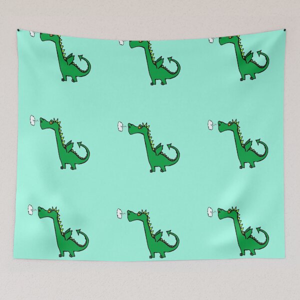 Item preview, Copy of Air breathing green dragon blue pattern designed and sold by tetibright.