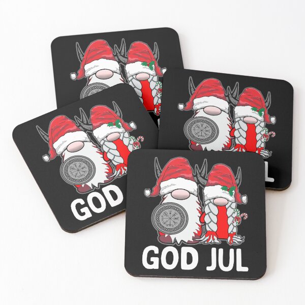 Item preview, God Jul Merry Christmas Nordic Viking Gnomes designed and sold by funnytshirtemp.