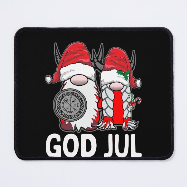 Item preview, God Jul Merry Christmas Nordic Viking Gnomes designed and sold by funnytshirtemp.