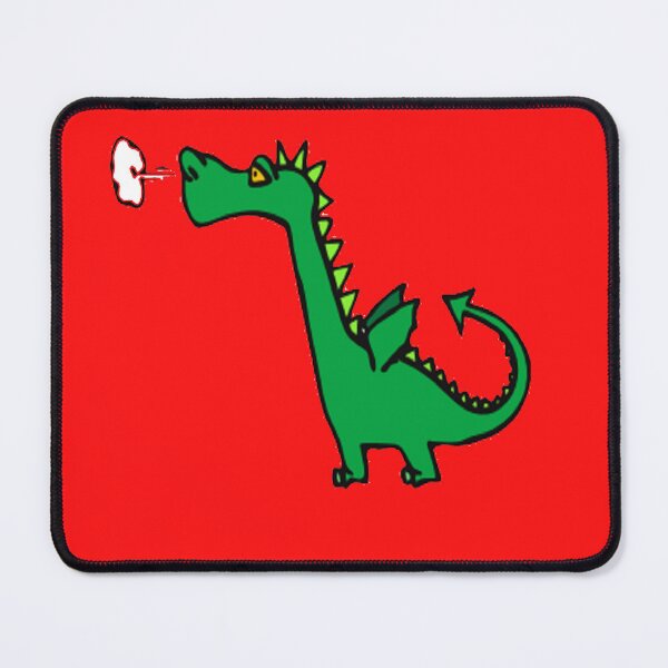 Item preview, Air breathing green dragon red pattern designed and sold by tetibright.