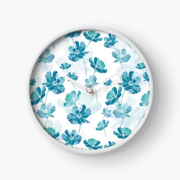 Blue cosmos flower Clock