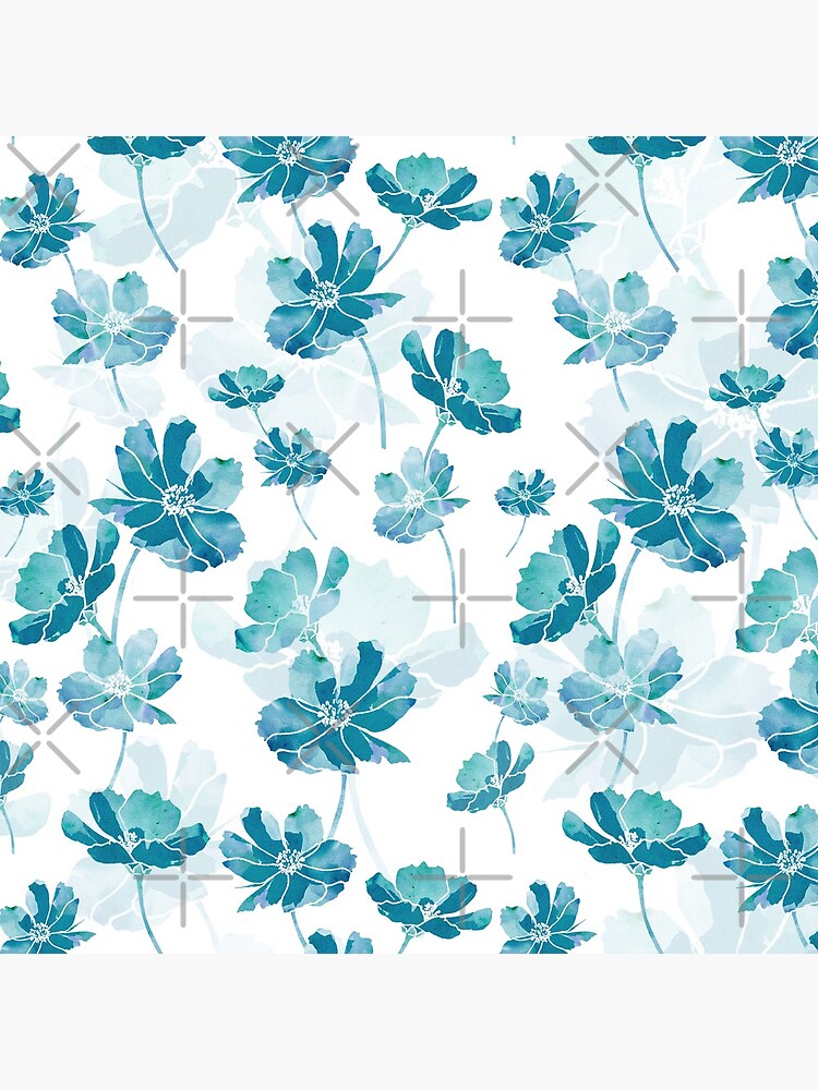 Blue cosmos flower by adenaJ