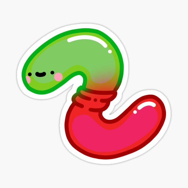 "Strawberry raspberry gummy worm " Sticker for Sale by idatheone
