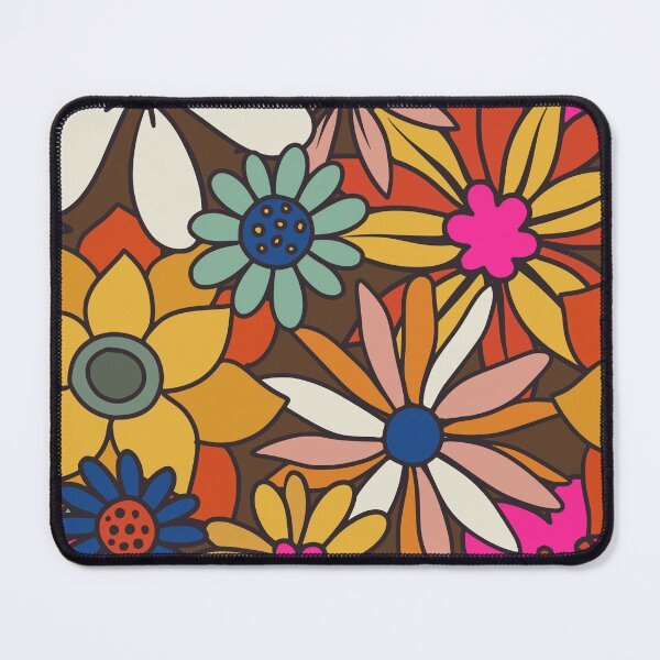 Item preview, 70s retro vintage flower power happy pattern designed and sold by PG Illustration.
