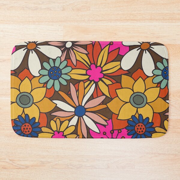 Item preview, 70s retro vintage flower power happy pattern designed and sold by PG Illustration.
