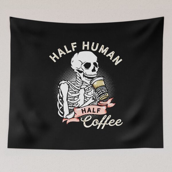 Item preview, Half Human Half Coffee Skeleton designed and sold by veronikadevi.
