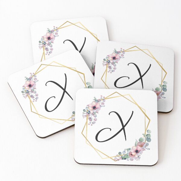 Item preview, Monogram Letter X | Lilac Flowers with Golden Edges designed and sold by JustSeasons.