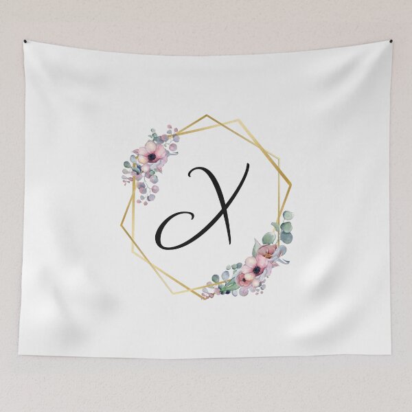 Item preview, Monogram Letter X | Lilac Flowers with Golden Edges designed and sold by JustSeasons.