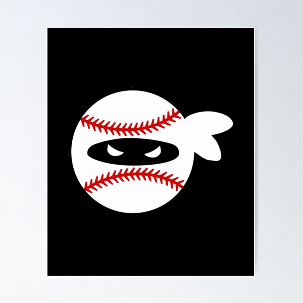 Pitching Ninja Graphic Baseball Funny Ninja Pitcher Premium Poster