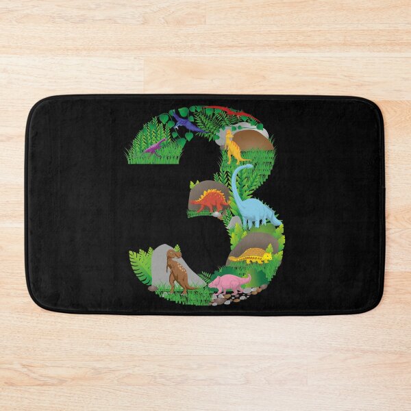 Item preview, Dinosaurs Jungle Scene third Birthday number three designed and sold by CreativiTee4u.