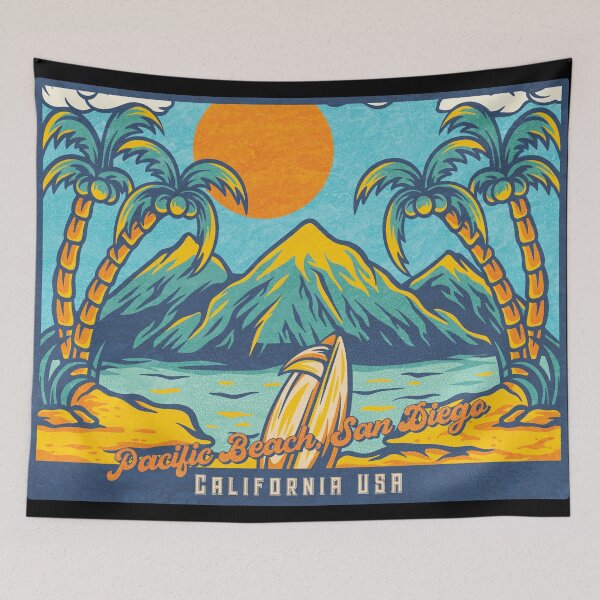 Item preview, Pacific Beach San Diego Palm Mountains designed and sold by LanikaiBeach.