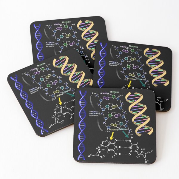 Item preview, DNA Double Helix Chemical Formula Molecules Science Art (Dark Background) designed and sold by Brasilia.