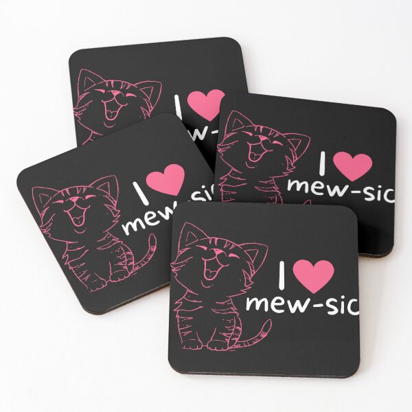 Artikelvorschau, Ich liebe Mew-Sic - Katzen-Wortspiel-Design entworfen und verkauft von CreativNode.