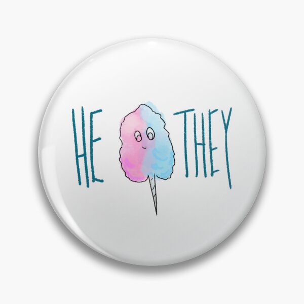Item preview, Cotton Candy He They Pronoun Pin designed and sold by kylepeterart.