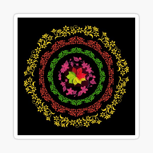 Unique Colorful Flower Sticker