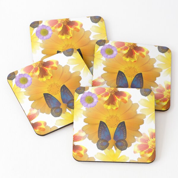 Item preview, KABFA Designs and Anneka Maire, Retro Country Garden, Blue Butterfly in an Orange Garden designed and sold by KABFA Designs.