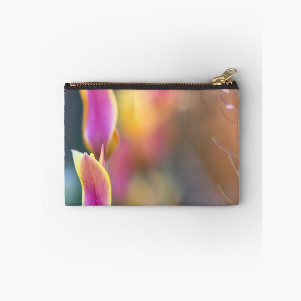 Item preview, Dappled sunlight shining on pink and yellow flowers designed and sold by CyaniRose.