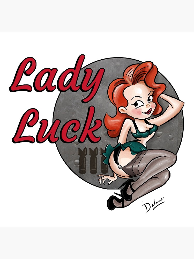 Lady Luck Redhead Lingerie Cartoon Nose Art Art Board Print for Sale by  cartoonpinups