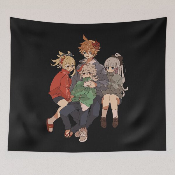 Item preview, Genshin Impact Kazuhas Family. Childe. Kokomi, and Yoimiya Sticker designed and sold by Lemed36tea.