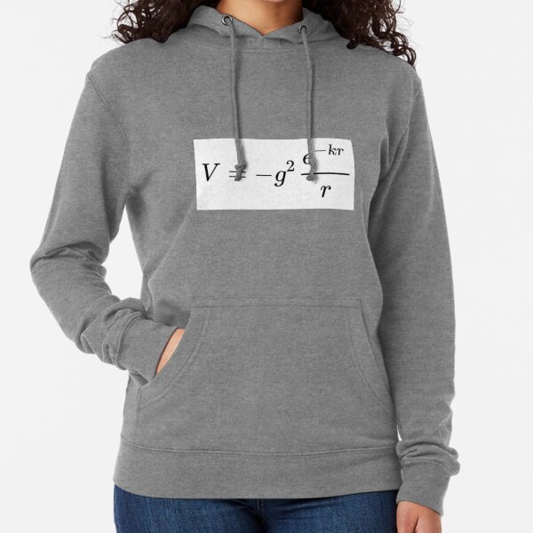 In particle, atomic and condensed matter physics, a Yukawa potential (also called a screened Coulomb potential) is a potential named after the Japanese physicist Hideki Yukawa Lightweight Hoodie