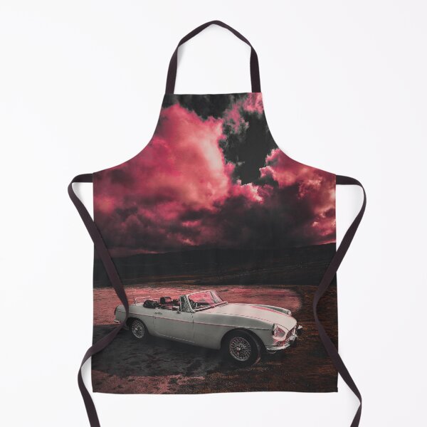 Item preview, White Classic MG Car on Pink Sky designed and sold by QuarterMoon.