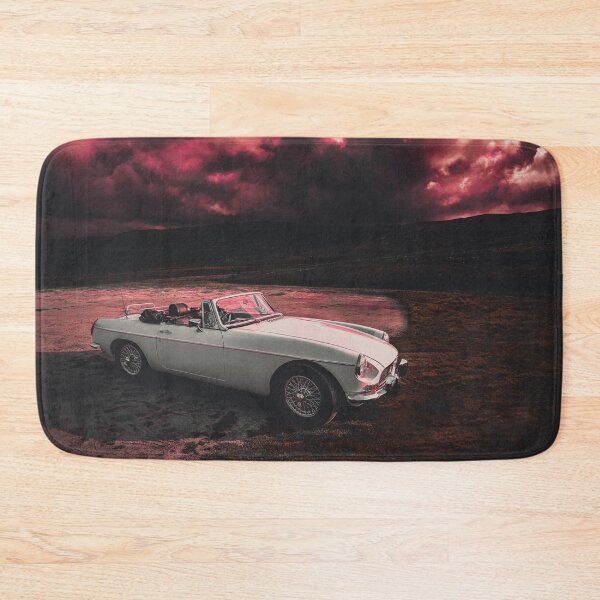 Item preview, White Classic MG Car on Pink Sky designed and sold by QuarterMoon.