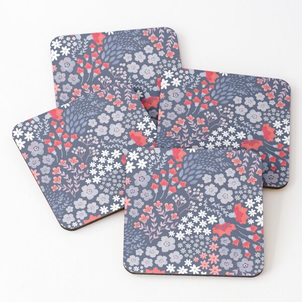 Item preview, Floral swirl in red and blue designed and sold by adenaJ.