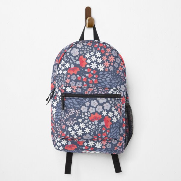 Item preview, Floral swirl in red and blue designed and sold by adenaJ.