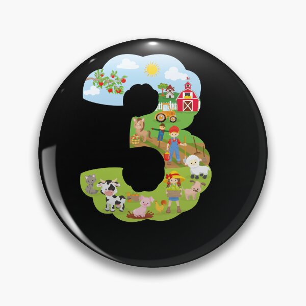 Item preview, Farm Animals third birthday Party theme number three T-shirt designed and sold by CreativiTee4u.