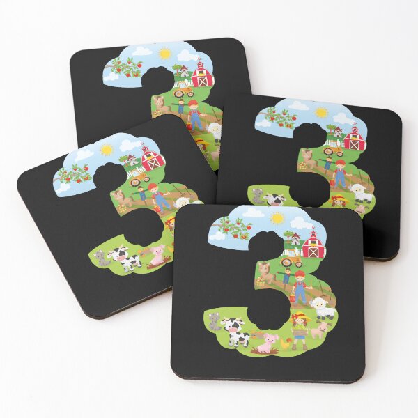 Item preview, Farm Animals third birthday Party theme number three T-shirt designed and sold by CreativiTee4u.