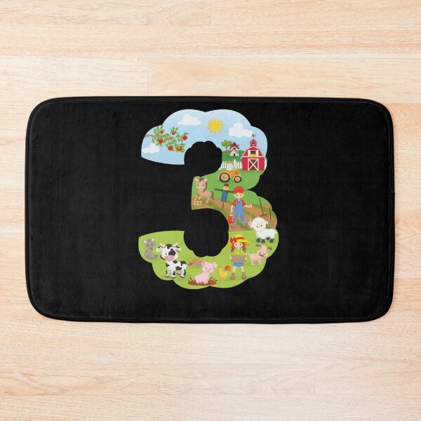 Item preview, Farm Animals third birthday Party theme number three T-shirt designed and sold by CreativiTee4u.