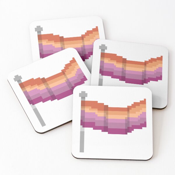 Item preview, LGBTQ+ Pixel Lesbian Flag designed and sold by WaterFrogE.