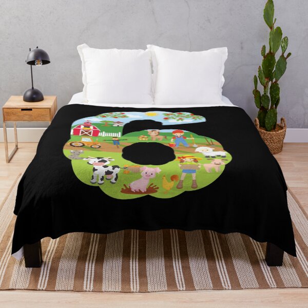Item preview, Farm Animals sixth birthday Party theme number six T-shirt designed and sold by CreativiTee4u.