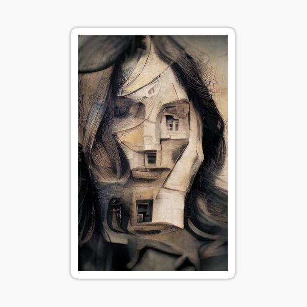 Cubism Girl Sticker For Sale By Jfdupuis Redbubble 