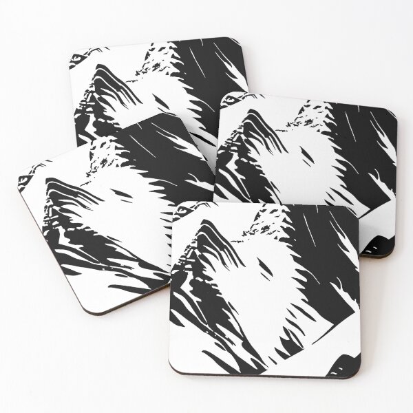 Item preview, Snowy Mountain Peaks Illustration Black and White designed and sold by Arkneer.