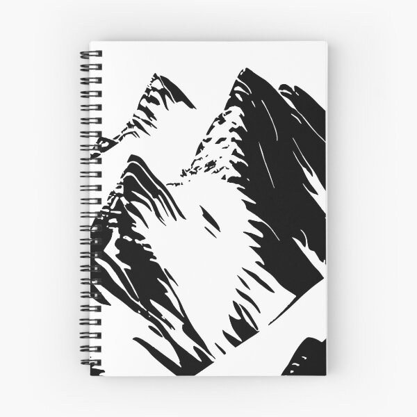 Item preview, Snowy Mountain Peaks Illustration Black and White designed and sold by Arkneer.