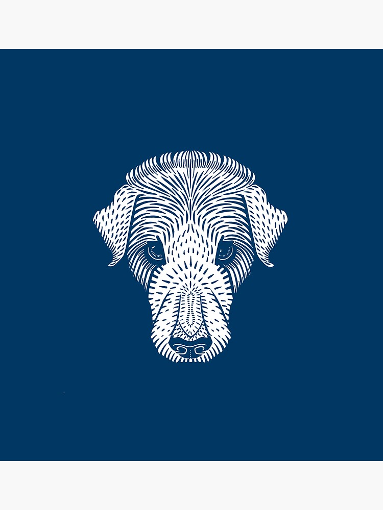 Reproduction Dog's head illustration by Julie de Graag (blue) by RetroImages