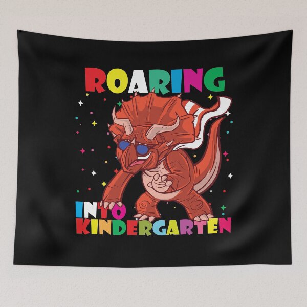 Item preview, Roaring Into Kindergarten Dinosaur T Rex Back to School  designed and sold by MoMasry.