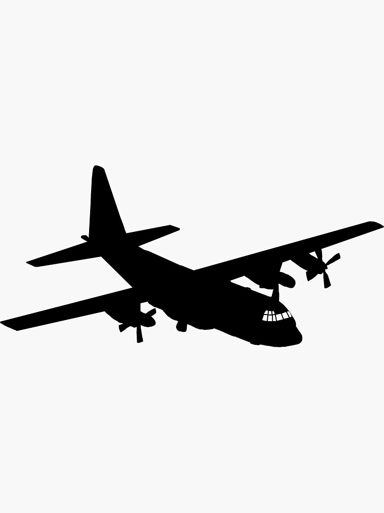 "C130 Silhouette" Sticker for Sale by BeeeBot Redbubble