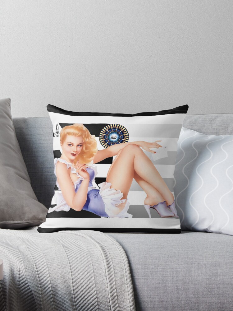 Order Please by Alberto Vargas - An Alluring Beauty Waits 2 Order Please by Alberto Vargas Remastered Xzendor7 Classic Old Masters Vintage Art Reproductions Decorative Art Print Throw Pillow