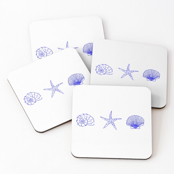 Item preview, Sea shells in blue color  designed and sold by VeganGuitarizm.