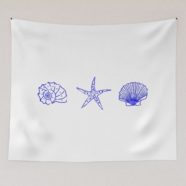 Item preview, Sea shells in blue color  designed and sold by VeganGuitarizm.