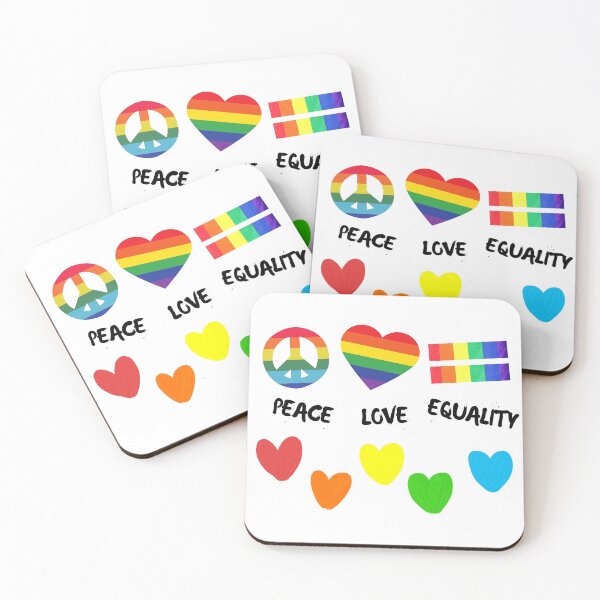 Item preview, Peace Love Equality Colorful Hearts designed and sold by LuckyKermit.