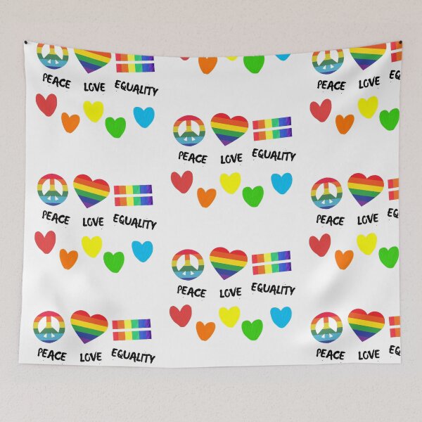 Item preview, Peace Love Equality Colorful Hearts designed and sold by LuckyKermit.